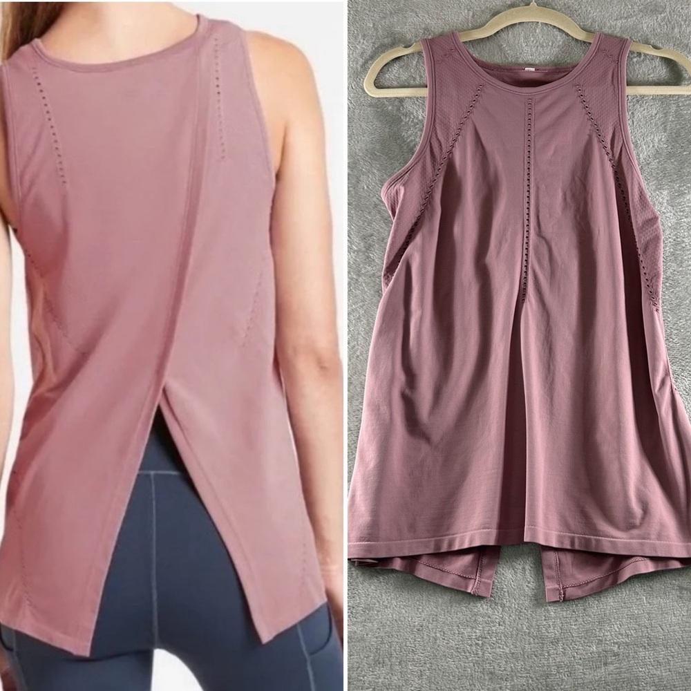 ATHLETA Foothill Seamless Tank Size Small Mauve Pink Purple Stretch